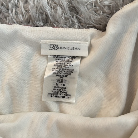 Bonnie Jean Floral Sequin Bodice Tulle Party Dress - Picture 4 of 5